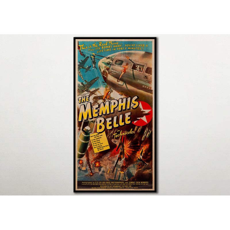 Memphis Belle WOODEN POSTER, Fanart high quality cinema poster on WOOD for rare gift lovers, Unique film poster, Large handmade wall art..jpg
