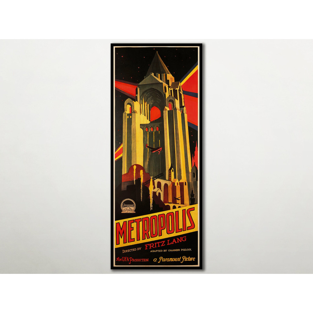 METROPOLIS POSTER wall decor, Extra large wall art film poster, Movie lover large wood art unique gift, Handmade classic film poster fanart.jpg