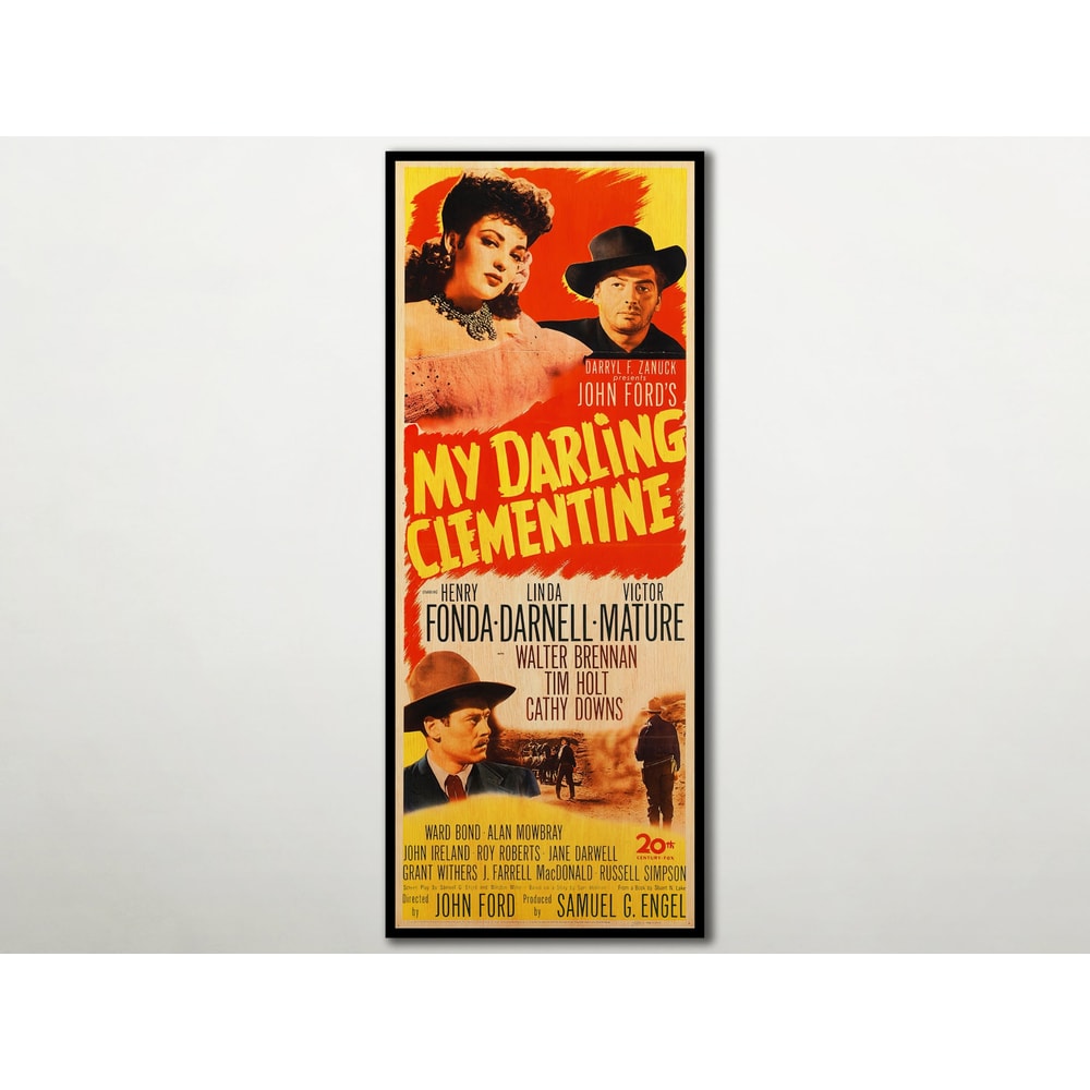 My Darling Clementine WOOD POSTER, Stunning movie poster for Henry Fonda and John Ford fans, Great gift for Wyatt Earp story followers..jpg