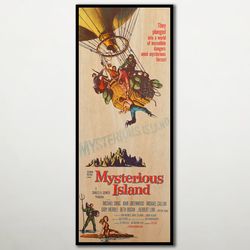 mysterious island wood wall art poster, wood decor movie posters gifts for men and women, large canvas art film poster o