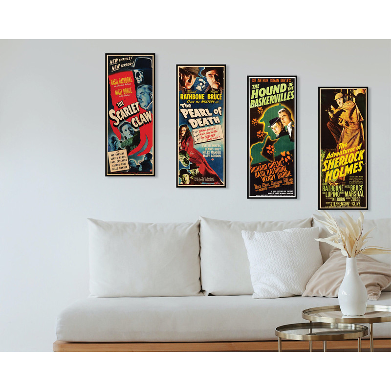 Sherlock Holmes Poster Collection, WOODEN wall art set, Cool & Unique gift for Sherlock Holmes fans, Cool extra large Sherlock Holmes gift..jpg