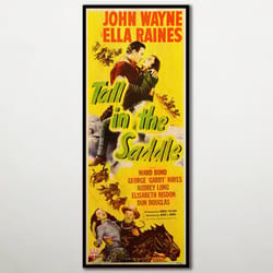 tall in the saddle wood poster, stunning poster printed on wood for john wayne fans, great extra large unique gift for w