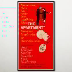 the apartment poster printed on wood, extra large print for billy wilder jack lemmon and shirley maclaine fans. superb g