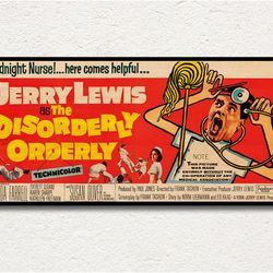 the disorderly orderly wooden wall art poster, special edition movie poster gift, awesome jerry lewis gift, fanart film