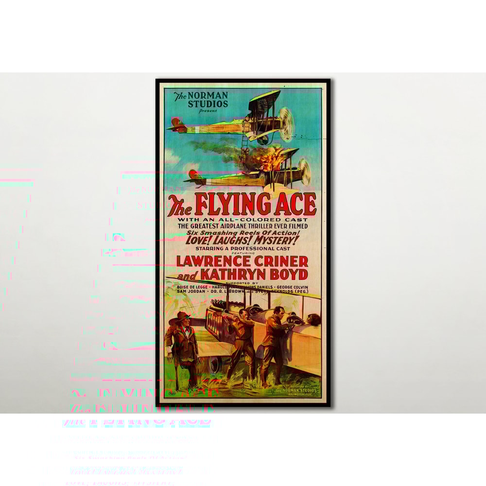 The Flying Ace Handmade WOOD PRINT, Fanart cinema poster for Richard Norman, Lawrence Criner and Kathryn Boyd fans, Adventure WOOD poster.jpg