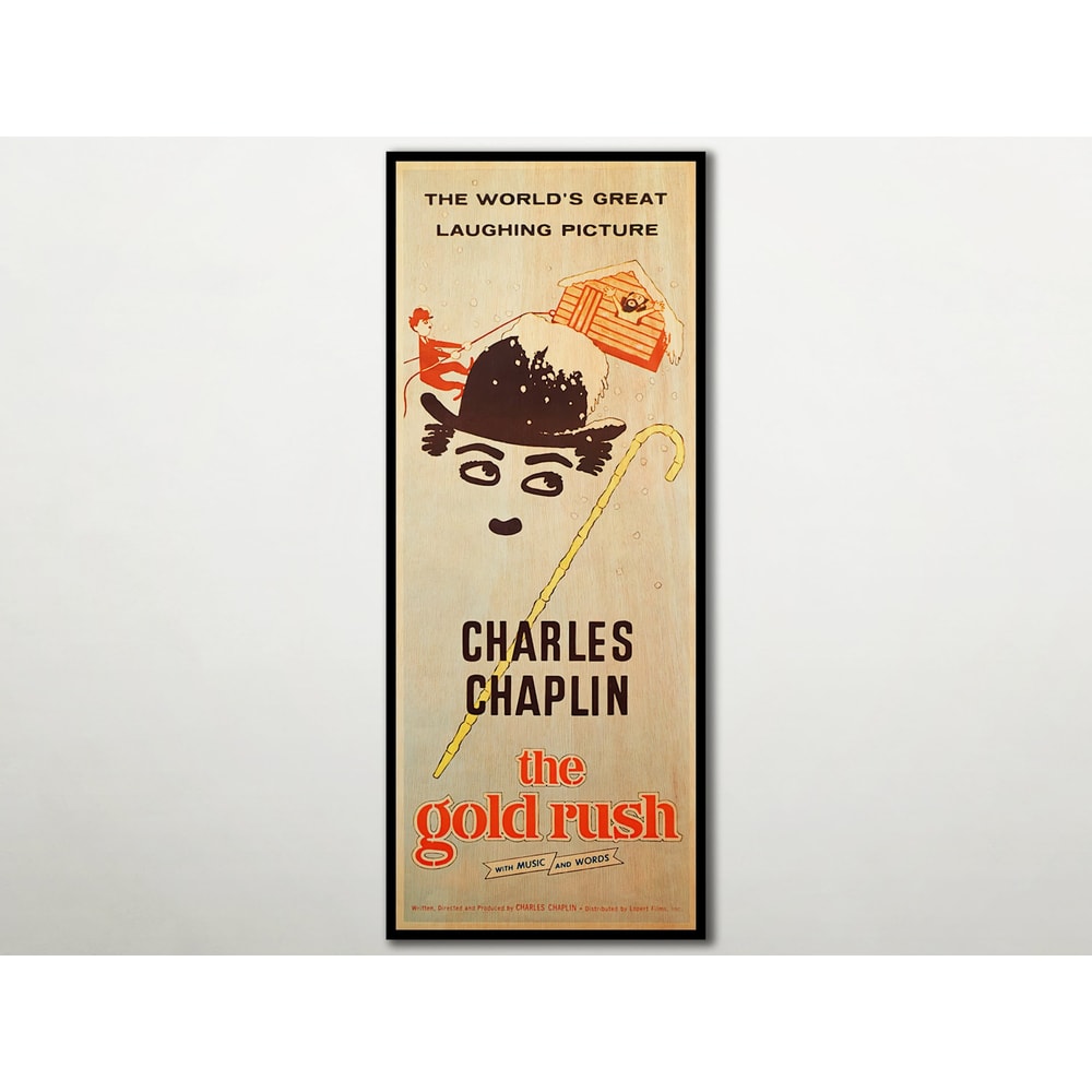 The Gold Rush WOODEN POSTER, Classic movie posters and prints, Extra large cool unique gifts for Charlie Chaplin and comedy movie lovers..jpg
