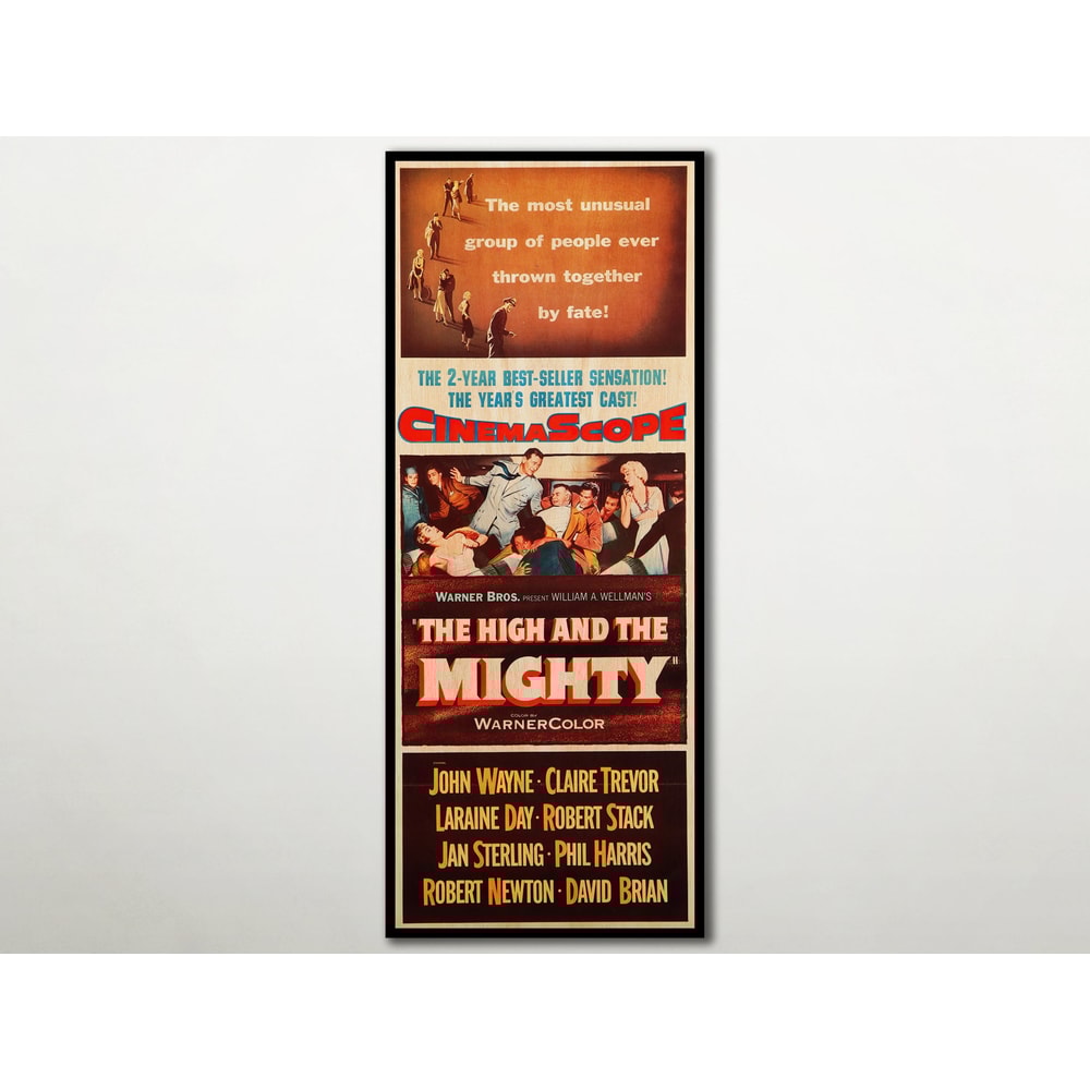 The High and the Mighty WOOD POSTER, Premium cinema movie poster printed on WOOD for John Wayne fans, Unique gift for Wayne films addicts.jpg