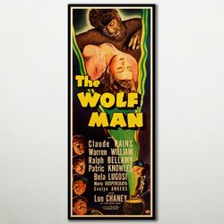the wolf man wooden poster, extra large cool unique gift for bela lugosi fans, special large gift for horror cult wolf m