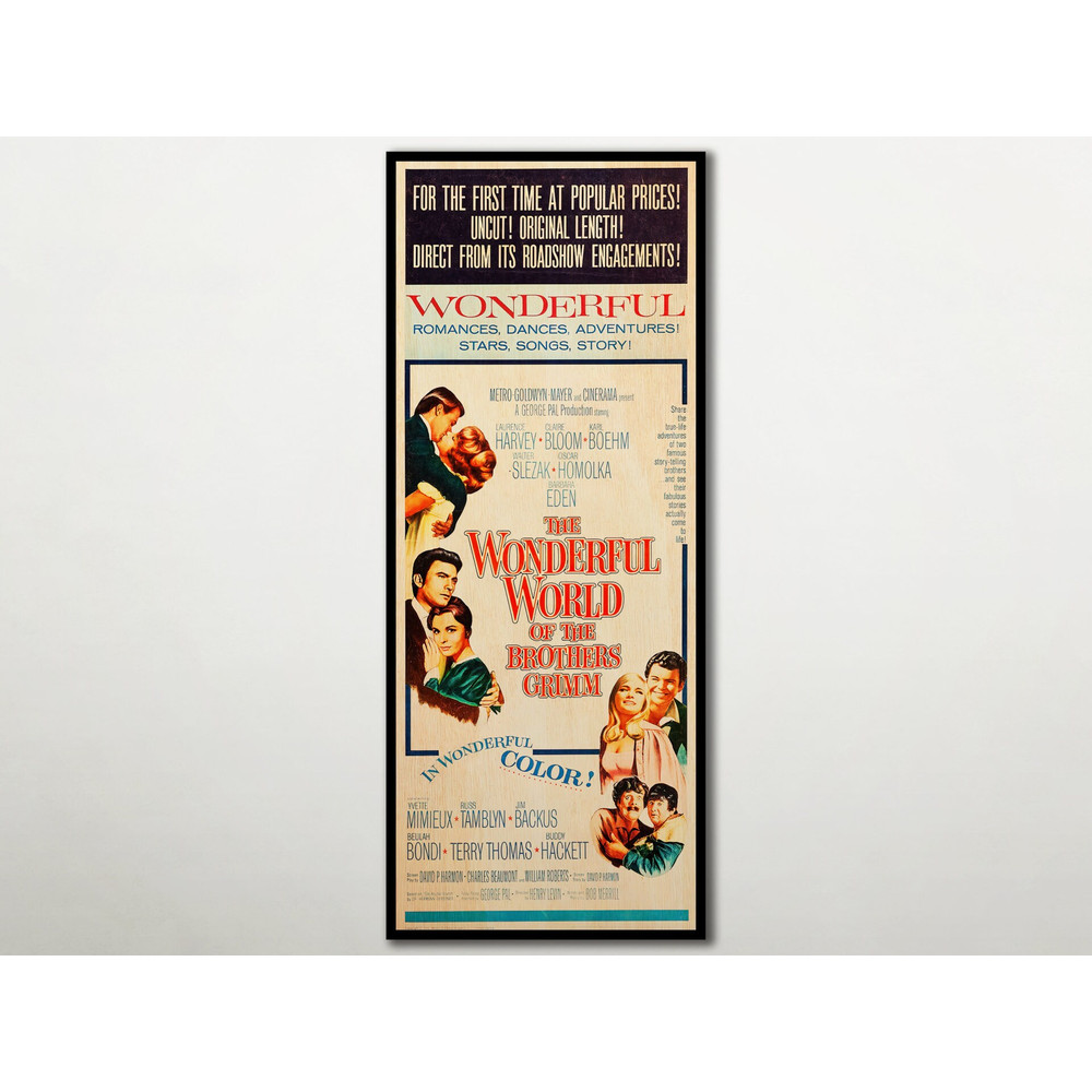 The Wonderful World of the Brothers Grimm WOODEN Wall Art, Exclusive cinema poster for classic film fans, Superb handmade hollywood gift..jpg