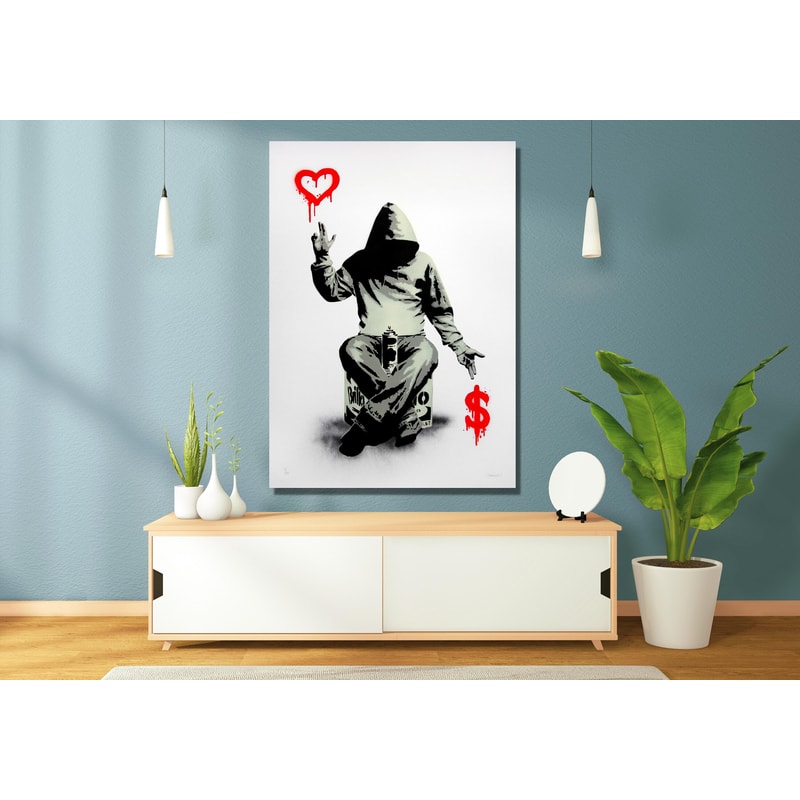 Love or Money Banksy Canvas Wall Art -Poster - Art Print -Mural Wall Art wrapped wooden framed canvas Ready to HangExtra Large Wall Art.jpg