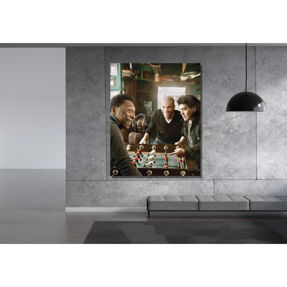 Maradona Zidane Pele Playing Pinball Wall Art,Pele Canvas,Mardona Canvas,Zidane Canvas,Extra Large Wall Art,Football Fan Gift Ready to Hang.jpg