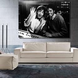 michael jackson paul mccartney canvas wall art poster print art decoration music and dance room wall art print decor p