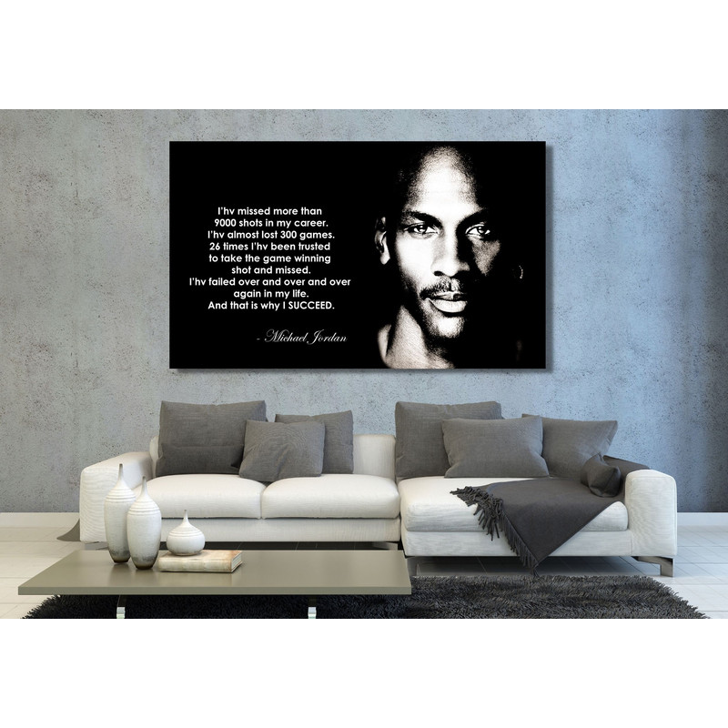 Michael Jordan Quotes Canvas Wall Art, Michael Jordan Print, Michael Jordan Poster,Chicago Bulls Gifts,Sports Wall Art,NBA Fan Gift.jpg