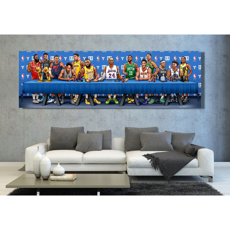 NBA Last Supper Basketball Legends  Ready to Hang Canvas Wall Art, Legendary Players Decor,Lebron James, Fine Art Canvas Decor,Ready to Hang.jpg