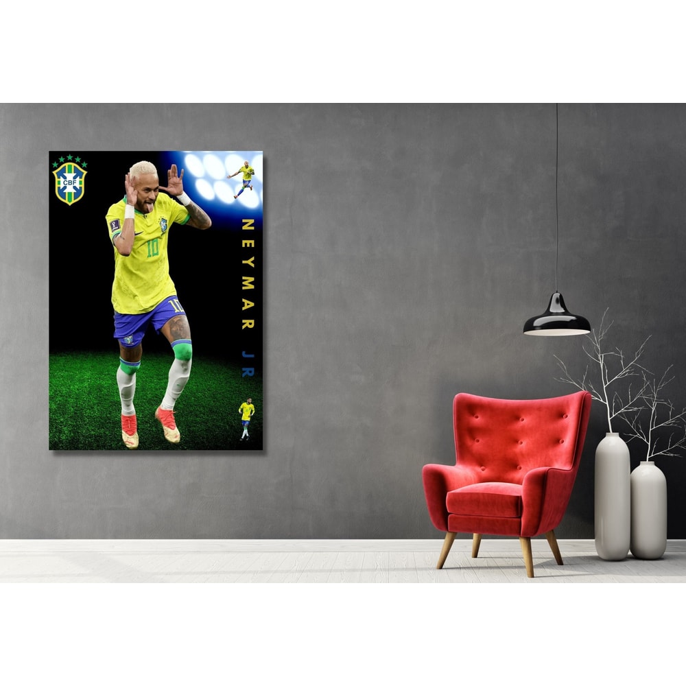 Neymar Ready To Hang Canvas Wall Art, Neymar Poster,Neymar Wall Art,Neymar Canvas,Neymar Art Print,Football Soccer Poster,Man Cave Decor,.jpg