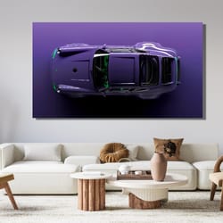 porsche 911 carrera purple canvas wall artpostermodish office decorliving room decor sport car posterextra large wall ar