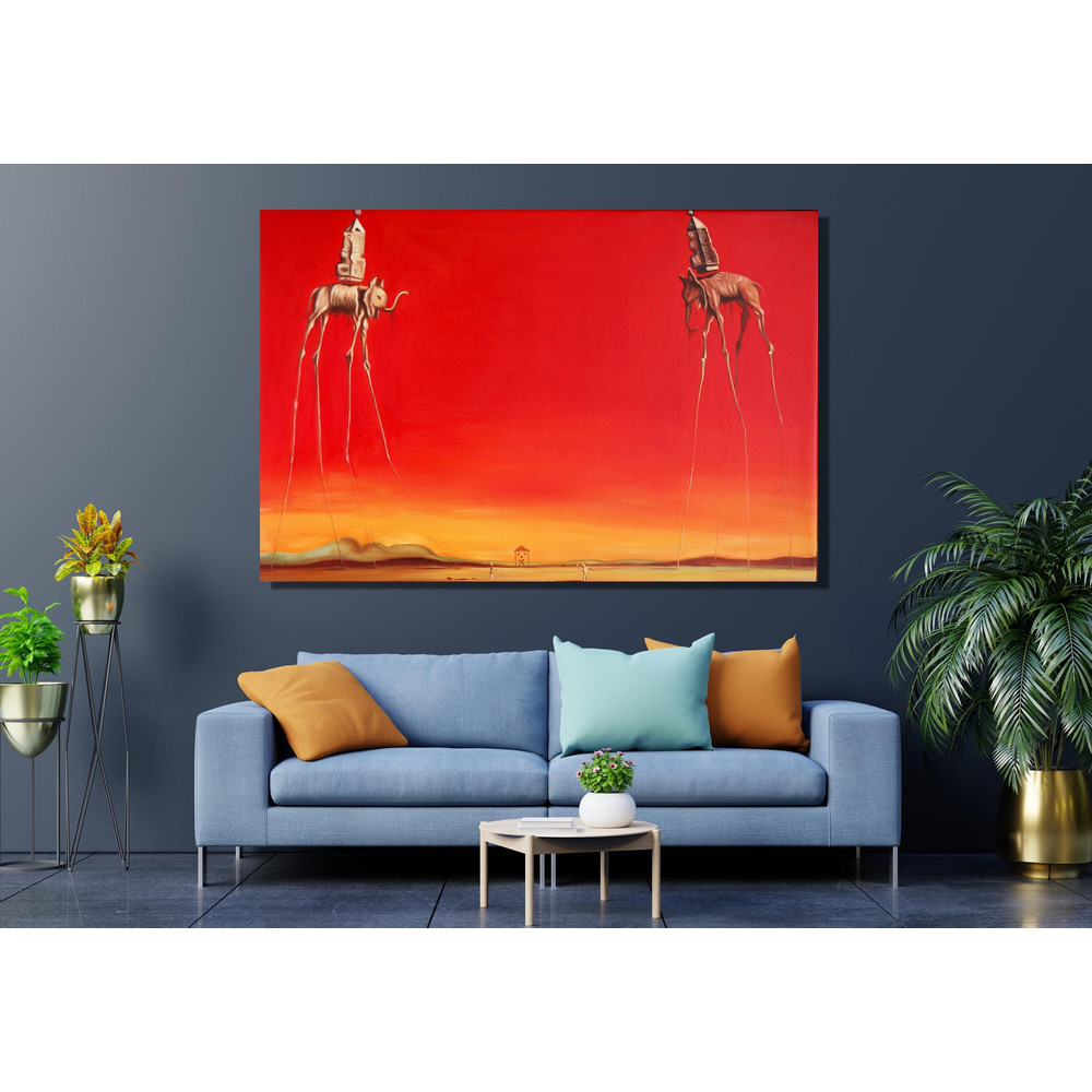 Salvador Dali Elephants Canvas Wall Art,Salvador Dali Painting, Reproduction Home Decor,Surreal Modern Art,Salvador Dali Print,Ready to Hang.jpg