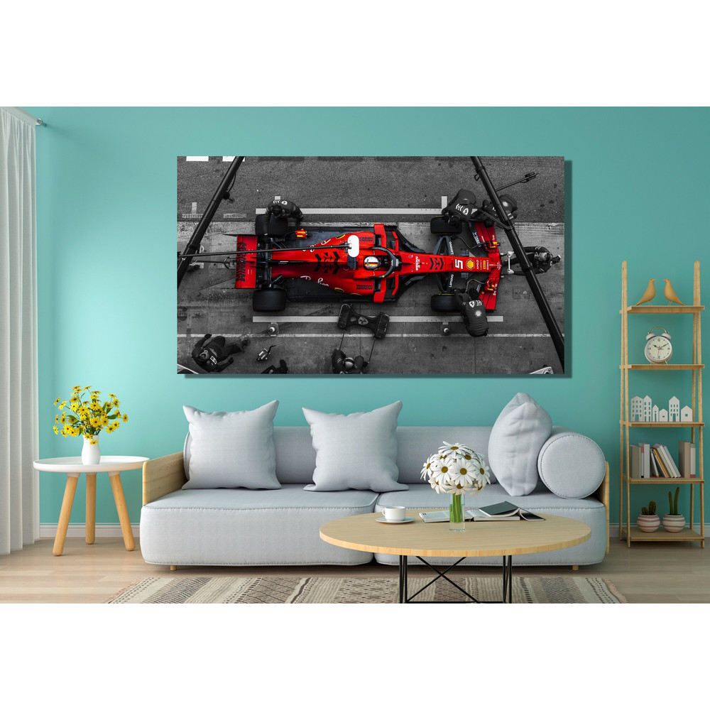 Sebastian Vettel Pit Stop Canvas Wall Art,Grand Prix Wall Art,Sebastian Vettel Poster, Sports Canvas Art, Ferrari Racing Canvas, F1 Fan Gift.jpg