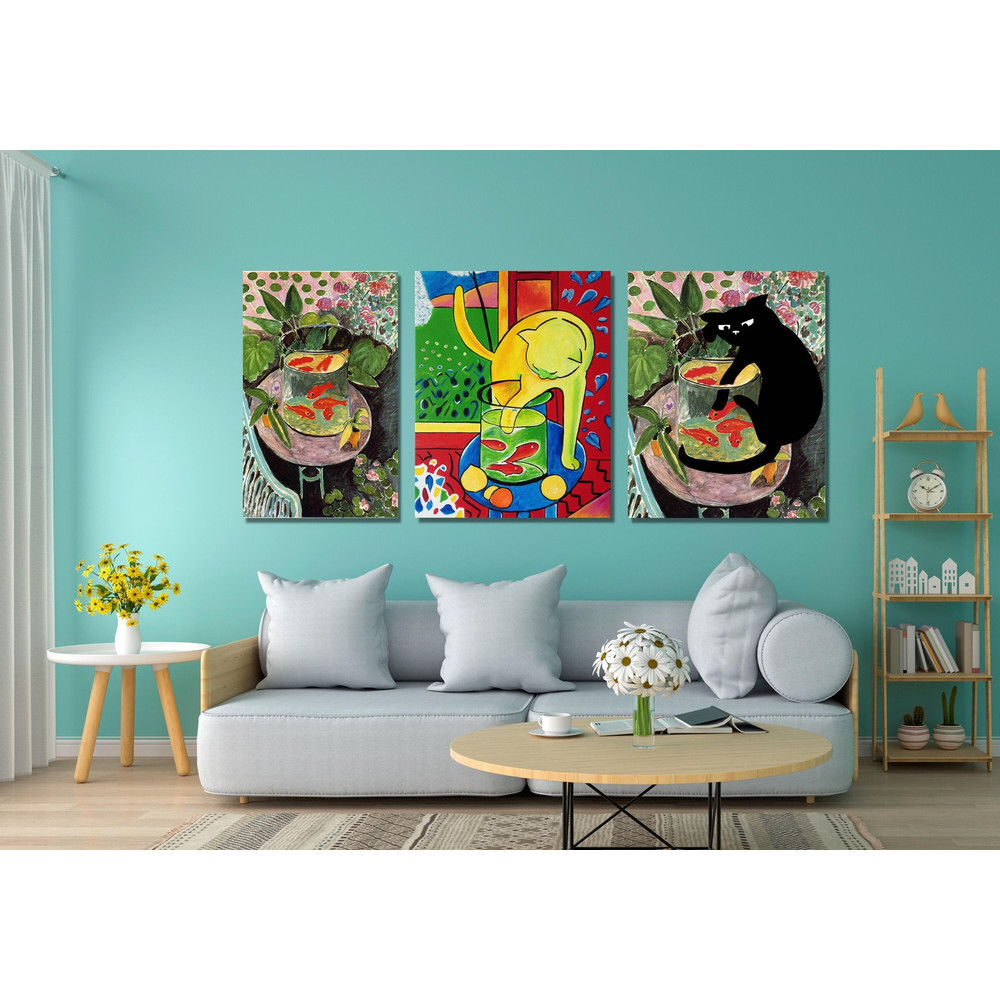 Set of 3 Henri Matisse Fish and Cat Canvas Wall Art Matisse Print, Henri Matisse Poster,Exhibition Print,Matisse Painting Matiisse Wall Art.jpg