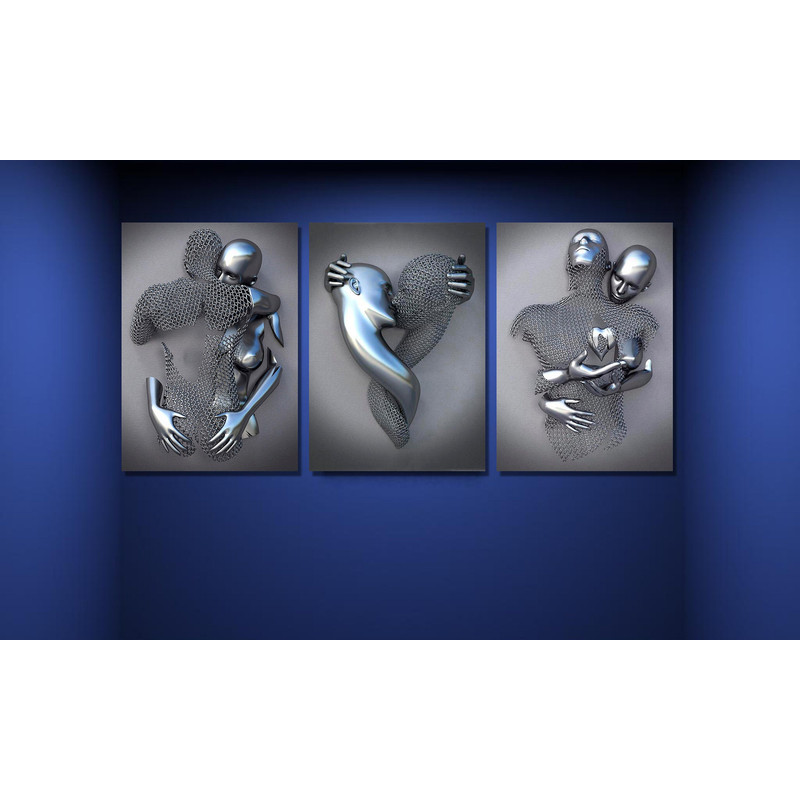 Set of 3 Love Heart Canvas Print, Canvas 3D Effect, Love Heart Wall Art, Hugging Couple Painting , Couple Wall Decor , Canvas Love Heart Art.jpg