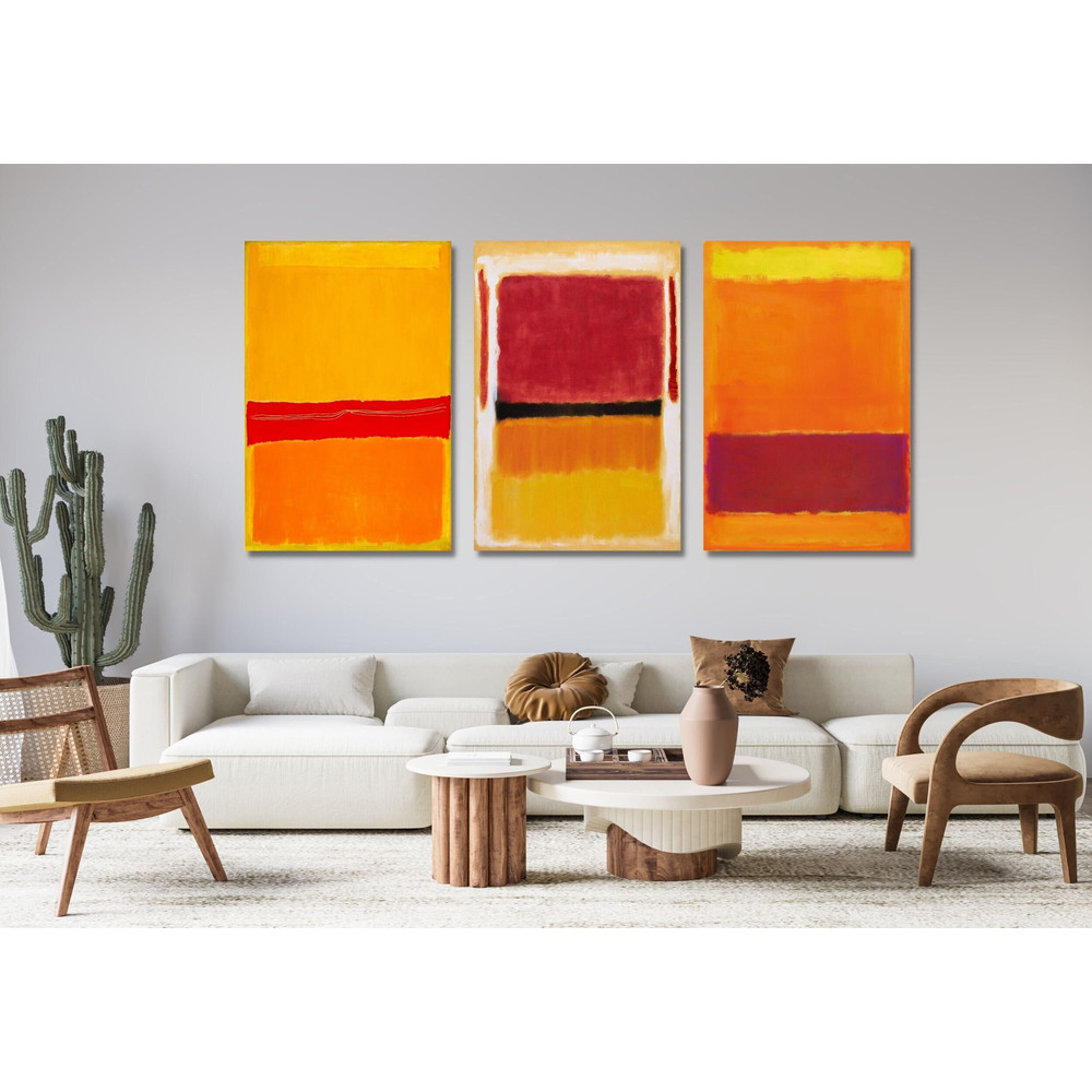 Set of 3 Mark Rothko Orange Canvas Wall Art Rothko Poster Art Print Modern Wall Art Rothko Wall Art Mark Rothko Print Mark Rothko Painting.jpg