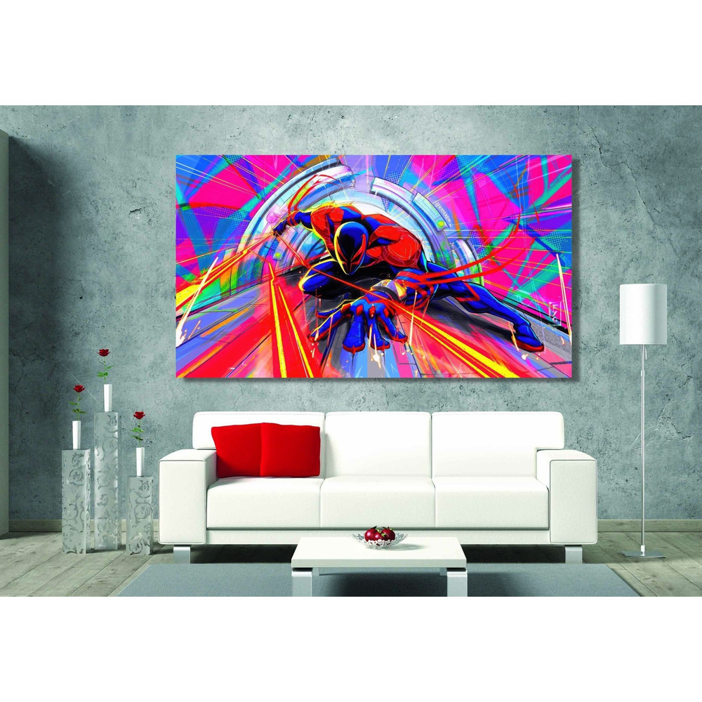 Spider-Man Across The Spider-Verse Canvas Wall Art Spider-Man Across The Spider-Verse Poster, Miguel O'Hara Wall Hanging, Kids Room Decor.jpg