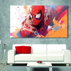 spiderman watercolor canvas wall art,graffiti spiderman print,spiderman art,spiderman poster,marvel poster decor,graffit