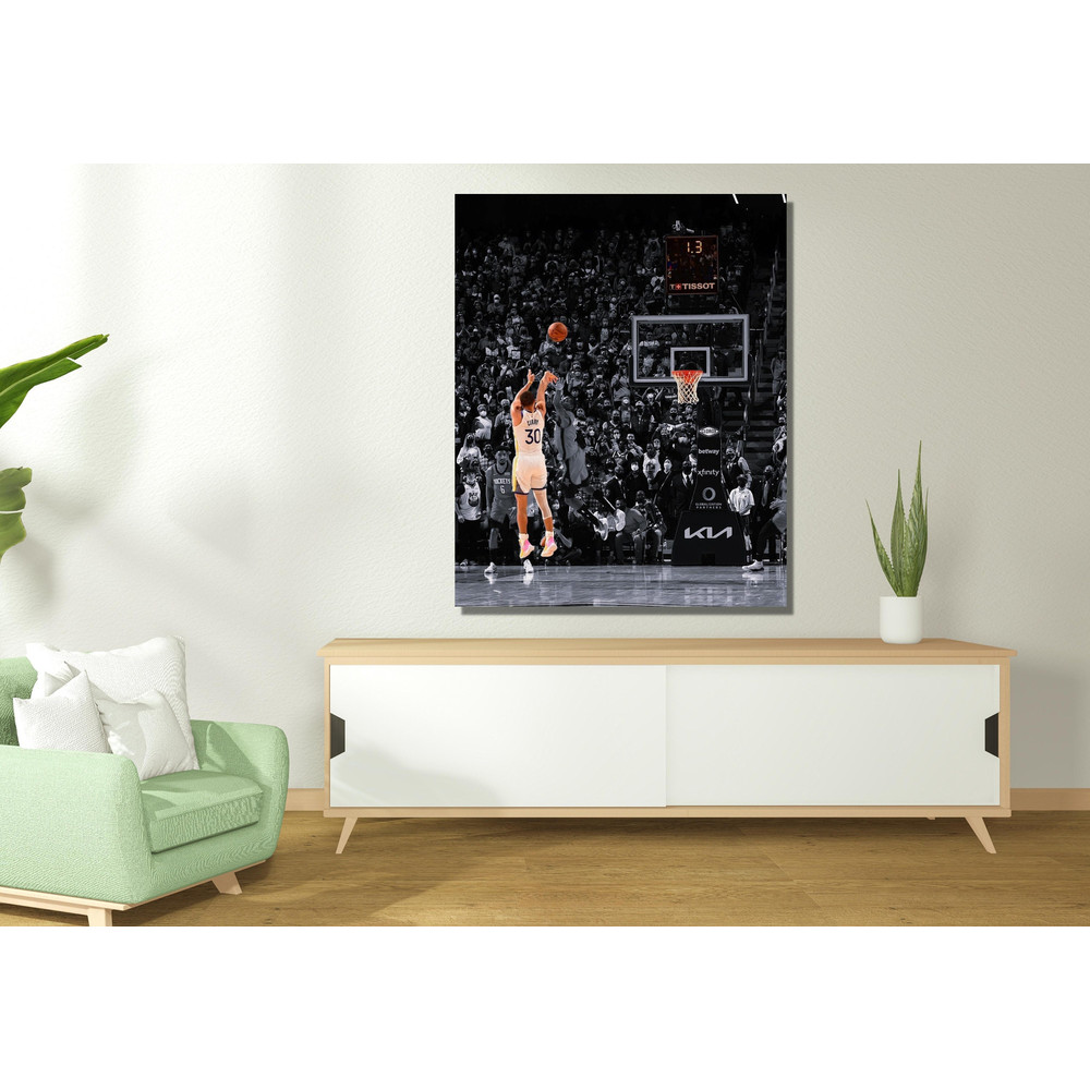 Stephen Curry Ready to Hang Canvas Wall Art,Buzzer Beater Poster Extra Large Wall Art ,Stephen Curry Poster, Basketball Fan Gift.jpg