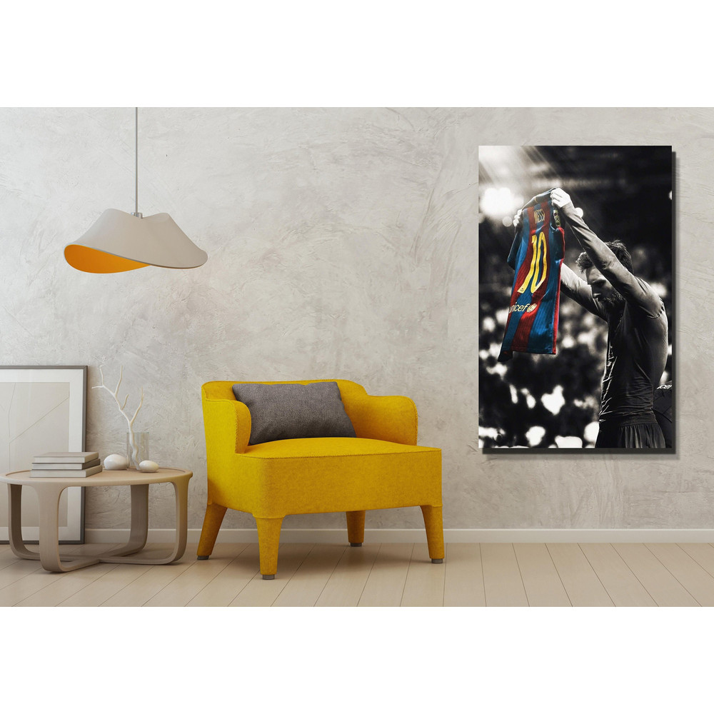 The GOAT Lionel Messi Canvas Wall Art,Barcelona Poster, Argentina Football Print,Messi Poster,Football Fan Gift, Framed or Unframed.jpg
