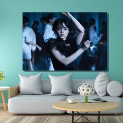 wednesday addams dancing canvas wall art jenna ortega poster printable print wall decor home decor wall hanging a