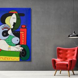 picasso femme a la montre canvas wall art,picasso art print,picasso artwork,pablo picasso poster , moder wall art,home d