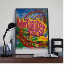 rollercoaster tycoon poster print | gaming poster |