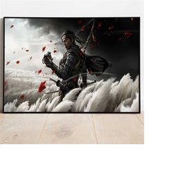 ghost of tsushima poster, jin sakai wall art