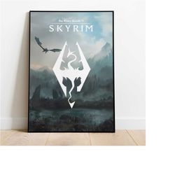 skyrim poster, elder scrolls wall art & fine