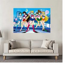 sailor moon anime tv poster, sailor moon canvas