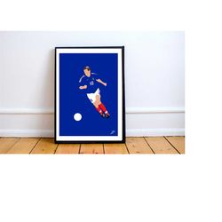 zidane france poster print. a4/a3, zidane, madrid, france,