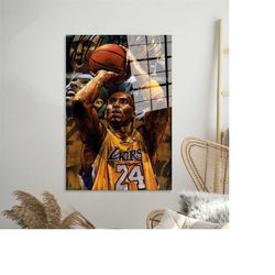 wall decoration,canvas glass art,glass art gift,kobe bryant,motivation tempered