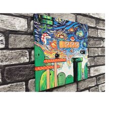 mario world canvas gift, modern poster, mario world