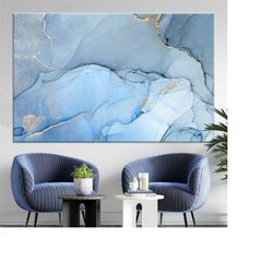 blue and gold marble, luxury wall art, gold