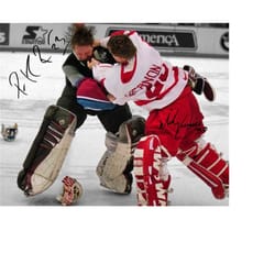 patrick roy mike vernon signed photo autograph print