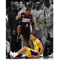 allen iverson step over tyronn lue signed photo