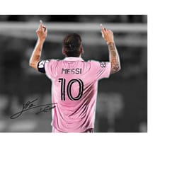 lionel messi goal celebration signed photo autograph print