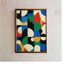 modern abstract art poster,colourful wall print,shapes,posters,wall decor,contemporary,multicolor,living room,oversize