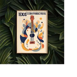 texas country music festival poster - giclee reproduction,