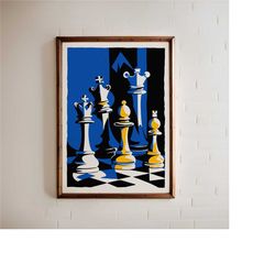 artistic chess poster - contemporary posters, cozy room