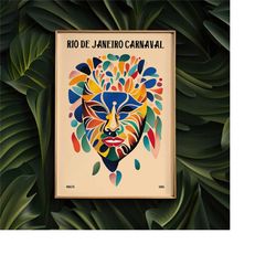 1989 rio carnival poster - retro advertising wall