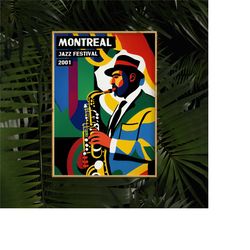 vintage montreal jazz festival poster - saxophone -