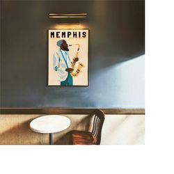 memphis jazz festival poster | saxophone - music