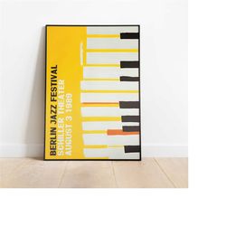 berlin jazz festival - retro yellow piano poster