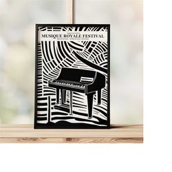 paris music festival poster - grand piano -